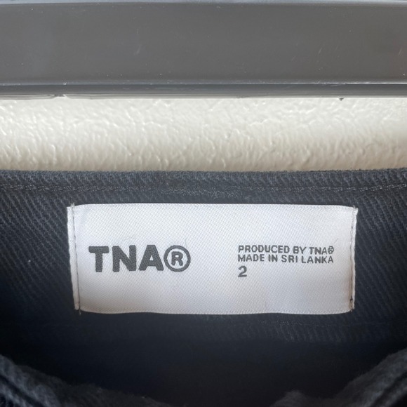 TNA Black Cotton Carpenter Pants High Waisted Wide Leg Utility Workwear Size 2 - Picture 2 of 8